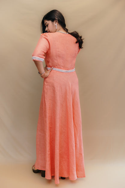 SURYA ANARKALI LINEN DRESS